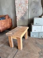 Massief eiken (bij)zet tafeltje!, Minder dan 55 cm, Nieuw, Rechthoekig, Hout