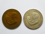 2 Beatrix Willem Alexander , geboortepenningen zilver brons, Postzegels en Munten, Penningen en Medailles, Ophalen of Verzenden