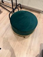 Luxe Velours Poef met Gouden Details, Huis en Inrichting, Minder dan 50 cm, Ophalen of Verzenden, Zo goed als nieuw, Stof