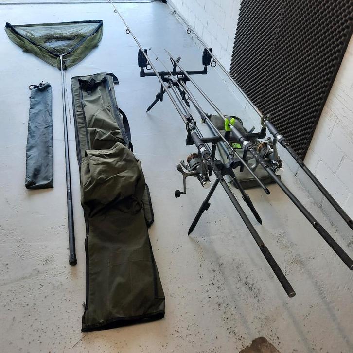 COMPLEET KARPERSET, Watersport en Boten, Hengelsport | Karpervissen, Zo goed als nieuw, Complete set, Ophalen