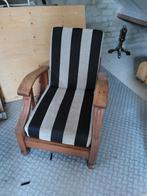 Vintage fauteuil met gestreepte bekleding, Antiek en Kunst, Ophalen