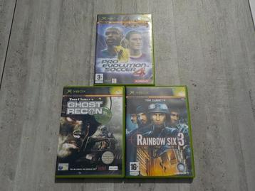 3 Xbox Original games Rainbow Six 3 Ghost Recon PES 4 beschikbaar voor biedingen