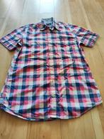 Mooie heren overhemd. Maat M. Blauw, wit, rose geruit., Kleding | Heren, Overhemden, Ophalen of Verzenden, Zo goed als nieuw, Blauw