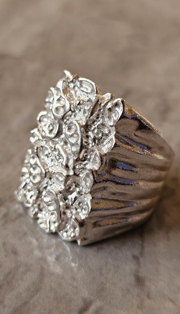 Prachtige XL piet piet zilver 925 ring, Sieraden, Tassen en Uiterlijk, Ringen, Nieuw, Heer, 20 of groter, Zilver, Zilver, Ophalen of Verzenden