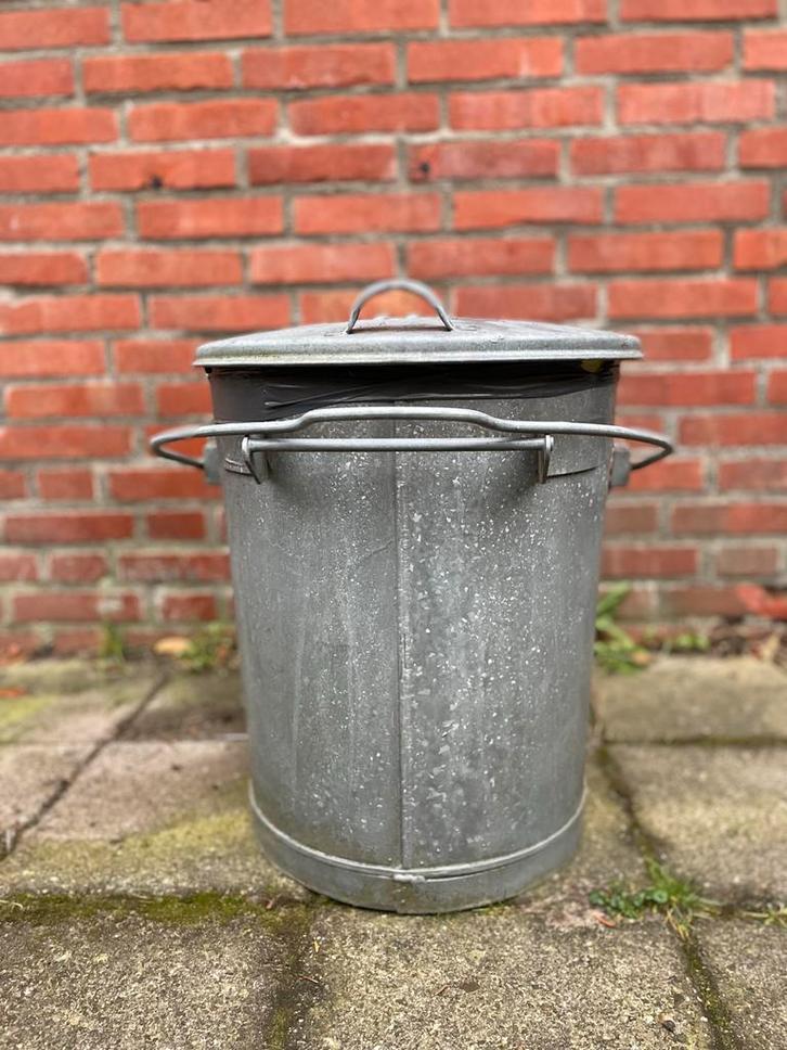 Vintage Metalen Afvalemmer Amsterdam, Huis en Inrichting, Woonaccessoires | Prullenbakken, Gebruikt, Metaal, 50 tot 75 cm, 20 tot 30 liter