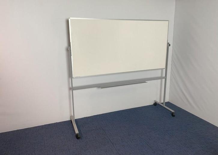 9 x Verrijdbaar whiteboard, grijs/wit, 200 x 100 cm., Diversen, Schoolborden, Gebruikt, Whiteboard, Mobiel, Ophalen