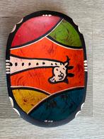 Handgeschilderde Afrikaanse Houten Schaal, Antiek en Kunst, Ophalen of Verzenden