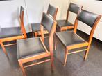 5 retro vintage design stoelen, Huis en Inrichting, Stoelen, Ophalen, Zo goed als nieuw, Zwart, Hout