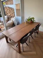 IKEA MÖRBYLÅNGA eettafel + bank 6 personen, Ophalen, 200 cm of meer, 50 tot 100 cm, Zo goed als nieuw