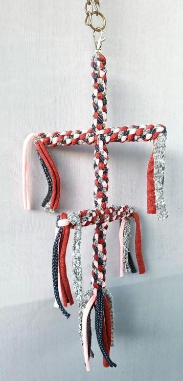 Slinger zit stok (blauw-bruin-grijs-oranje) beschikbaar voor biedingen