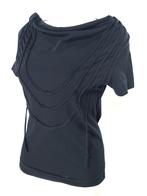 Nieuwstaat Cora Kemperman zwarte top met losse touwtjes mt S, Maat 38/40 (M), Zwart, Ophalen of Verzenden, Korte mouw