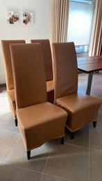 Eetkamer stoelen leder cognac kleur !, Ophalen, Gebruikt, Bruin, Leer