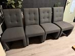 Set van 4 grijze eetkamerstoelen, Ophalen, Gebruikt, Vier, Stof