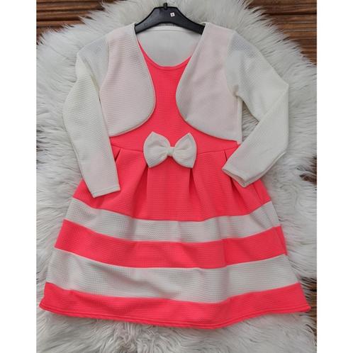 Jurk met bolero streep - rose mt 134/140, Kinderen en Baby's, Kinderkleding | Maat 134, Nieuw, Meisje, Jurk of Rok, Ophalen of Verzenden