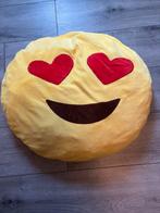 Emoji kussen, Huis en Inrichting, Woonaccessoires | Kussens, Ophalen, Zo goed als nieuw, Geel, Rond
