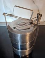 Vintage RVS Tiffin Lunchbox, Ophalen of Verzenden