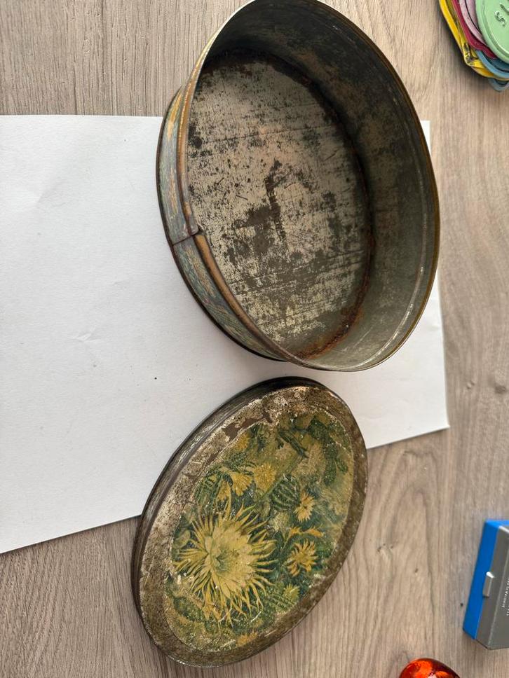 Vintage Albert Heijn koektrommel, Verzamelen, Blikken, Gebruikt, Ophalen of Verzenden