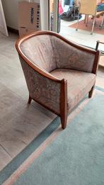 Vintage Fauteuil met Houten Frame, Ophalen, Hout, Gebruikt, Minder dan 75 cm