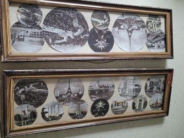 2 identieke vintage lijstjes met glas p/st 12.95 beschikbaar voor biedingen