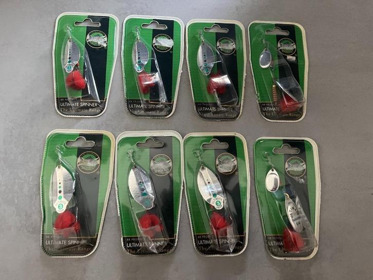 adv 455 / NIEUW mixset 8 blisters spinners ULTIMATE, Watersport en Boten, Hengelsport | Roofvissen, Nieuw, Overige typen, Ophalen of Verzenden