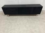 Tv dressoir kast mangohout zwart 200cm, Ophalen of Verzenden, Zo goed als nieuw, 25 tot 50 cm