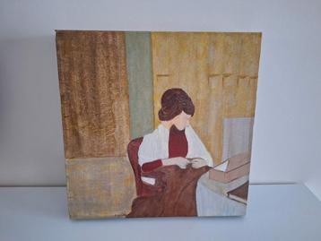 Schilderij van Vrouw aan Tafel beschikbaar voor biedingen