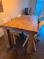 Houten Eettafel - Robuust Design (200cm/90cm), Gebruikt, 100 tot 150 cm, Eikenhout, Ophalen of Verzenden