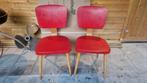 2 rode oude stoeltjes, Huis en Inrichting, Ophalen, Gebruikt, Rood, Twee