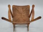 Vintage schommelstoel Gelderland de Ster fauteuil hout riet, Huis en Inrichting, Ophalen, Riet of Rotan, Gebruikt, Mid Century Modern dutch design jaren 50 60