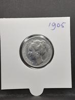 1/2 gulden 1905 Koningin Wilhelmina, Postzegels en Munten, Munten | Nederland, ½ gulden, Zilver, Ophalen of Verzenden, Koningin Wilhelmina