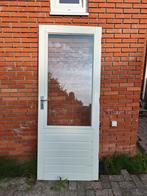 hardhouten buitendeur, Ophalen, 80 tot 100 cm, 200 tot 215 cm, Glas