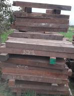 Palen  + planken azobe hardhout, Ophalen, Palen, Zo goed als nieuw, Hardhout