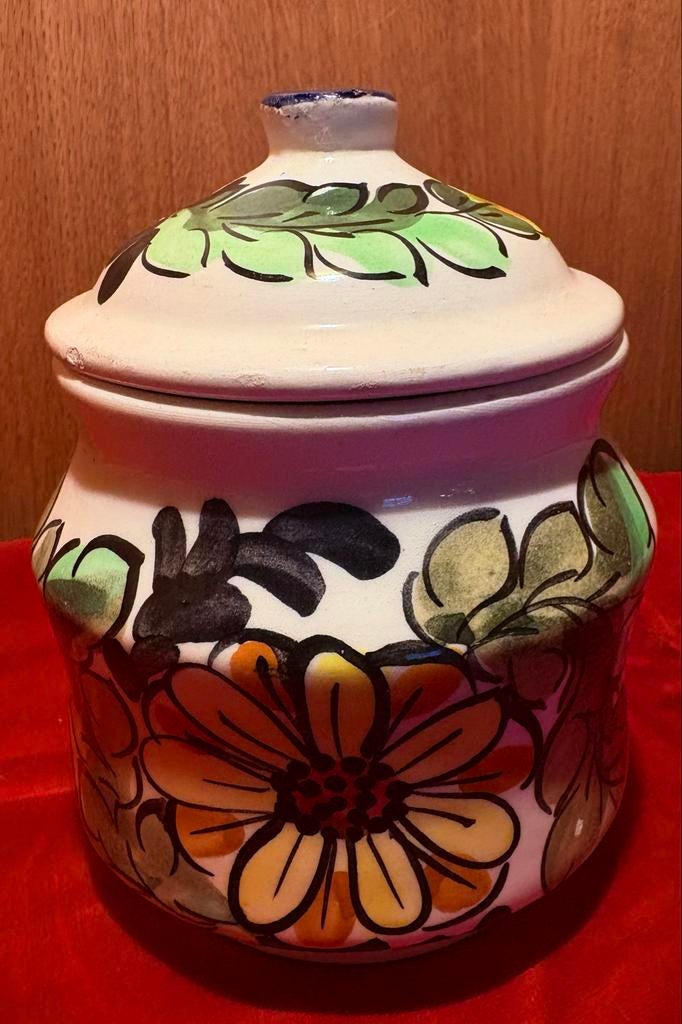 Gouds Plateel Dekselpot met Bloemendecor, Antiek en Kunst, Ophalen of Verzenden