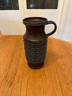 Vintage bruin/blauwe vaas Jasba West Germany keramiek, Ophalen