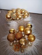 60 DIVERSEN GOUDEN PLASTIC KERSTBALLEN NU 15€ ZIE FOTO,S, Ophalen of Verzenden, Zo goed als nieuw