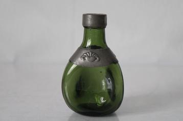 Groene elixer karaf Leerdam met tinbeslag Gero, jaren ´30 beschikbaar voor biedingen