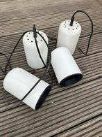 4 Vintage Witte Hanglampen Jaren 80, Ophalen of Verzenden, Gebruikt, Metaal, Minder dan 50 cm