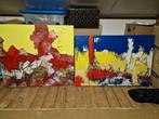Prachtige abstracte schilderijen van Jan Visser, Antiek en Kunst, Kunst | Schilderijen | Abstract, Ophalen