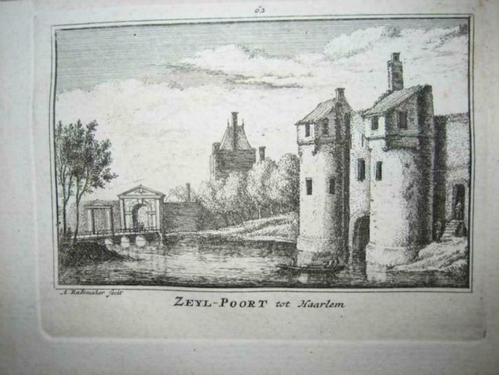 062 / Haarlem  de Zeylpoort   Kopergravure  18e Eeuw, Antiek en Kunst, Kunst | Etsen en Gravures, Ophalen of Verzenden