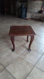Antiek eikenhouten bijzettafeltje, Minder dan 55 cm, Gebruikt, Vierkant, Hout