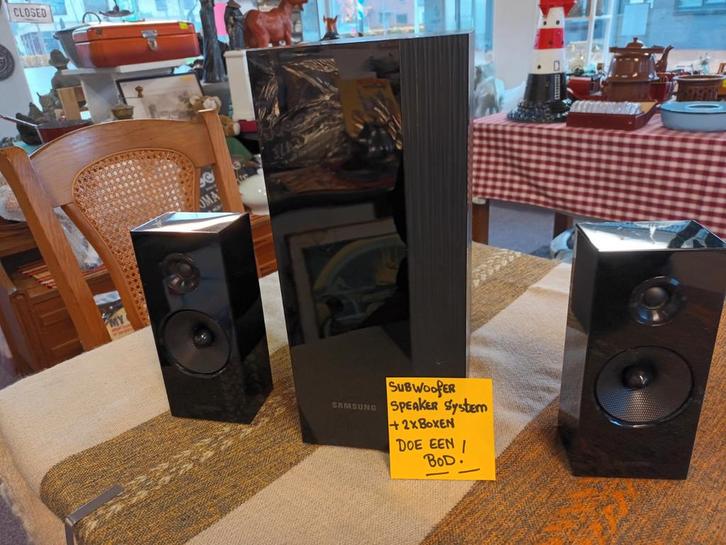 Subwoofer speaker system en 2 boxen, Audio, Tv en Foto, Luidsprekers, 120 watt of meer, Overige merken, Ophalen