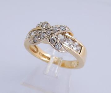 Brede 14 karaat Gouden Ring Baguette Damesring M17 beschikbaar voor biedingen