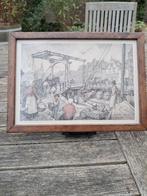 Anton Pieck Ets - Hoorn, ophaalbrug Veermanskade, Antiek en Kunst, Kunst | Etsen en Gravures, Ophalen of Verzenden