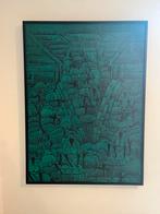 Donkergroen groot schilderij kunstwerk Kenia, Ophalen