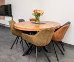 Eettafel industrieel massief mango blad ovaal, Ophalen, 100 tot 150 cm, 200 cm of meer, Zo goed als nieuw