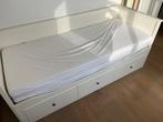 Uitschuifbaar tweepersoonsbed. Drie zijladen., Huis en Inrichting, Ophalen, Gebruikt, Wit, Tweepersoons