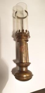 Antieke trein wagon lamp koper glas Great Western Railway, Ophalen of Verzenden