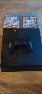 Playstation 4 incl. Controller en 2 spellen, loopt soms vast, Ophalen of Verzenden, Gebruikt, Met 1 controller, Original