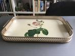 Vintage dienblad met roos Sylvan Anodised Ware England, Ophalen of Verzenden, Gebruikt, Rechthoekig, Metaal