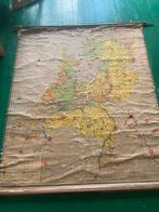 Antieke Landkaart - W. Bakker & H. Rusch, Antiek en Kunst, Antiek | Schoolplaten, Ophalen, Aardrijkskunde